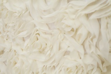 beyaz gül kumaş düğün elbise krem renkli dekor doku