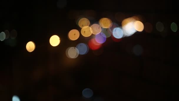 Nachtbeleuchtung in der Stadt — Stockvideo