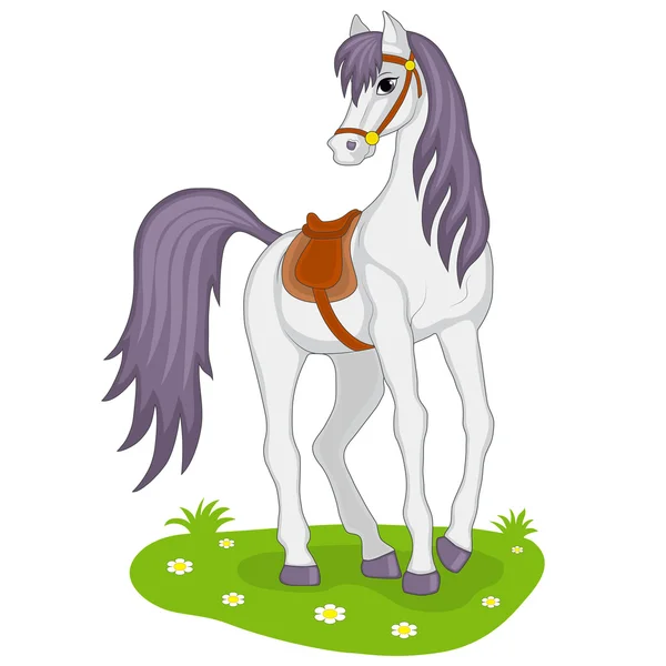 Prachtige cartoon paard — Stockvector