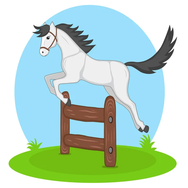 Γκρι άλογο άλματα — Διανυσματικό Αρχείο