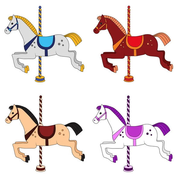 Carousel horses — Stock Vector