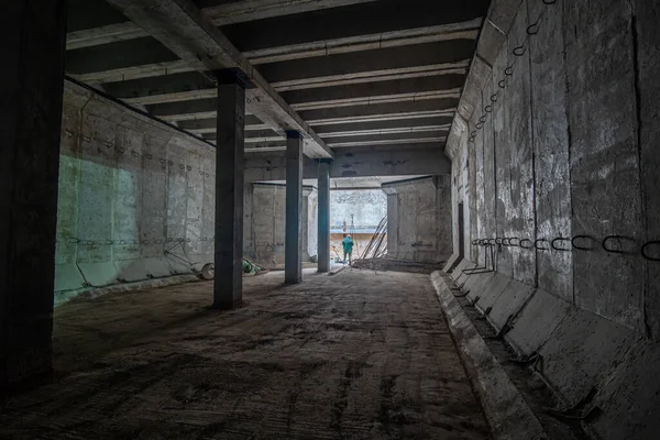 建設中のコンクリート地下鉄トンネルの補強 — ストック写真