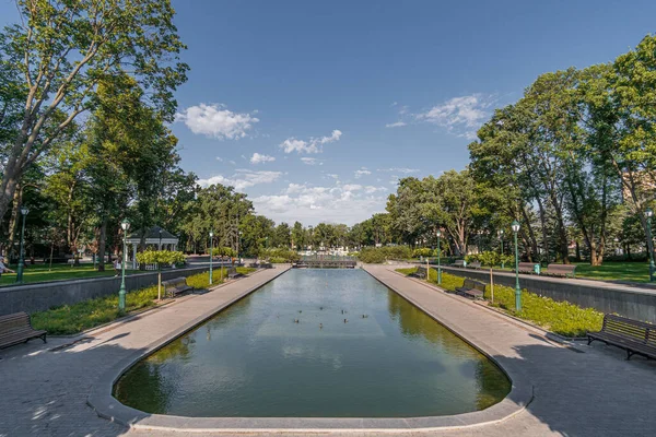 Dekorativer Teich Garten Benannt Nach Taras Schewtschenko Charkiw Ukraine Juni — Stockfoto