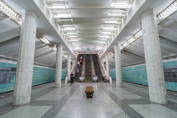 Innenraum Der Metrobudivnykiv Metrostation Charkiw Ukraine Juni 2021 — Stockfoto
