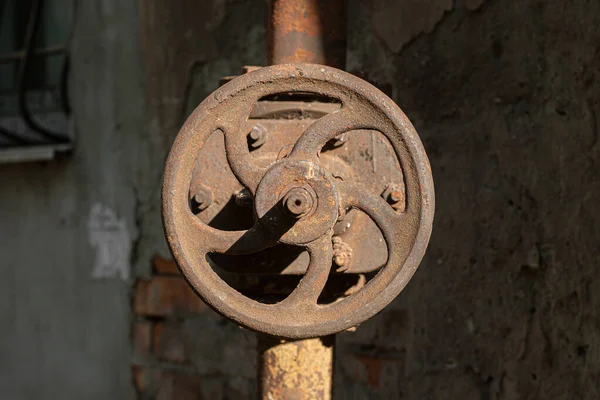 Old Rusty Valve Old Rusty Pipe Close — Stock Photo, Image