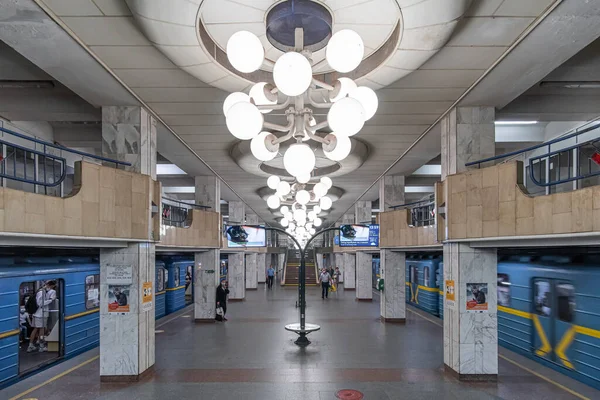 Innenraum Der Metrostation Akademmistechko Kiew Ukraine September 2021 — Stockfoto