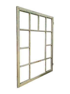 Bir açıdaki eski çoklu pencere çerçevesi izole edilir.