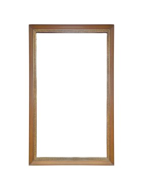 İnce kaliteli ahşap resim veya ayna çerçevesi izole edilmiştir..