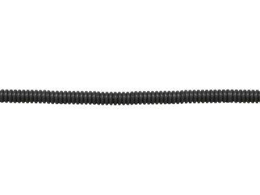 Kablo koruması için siyah esnek kıvrımlı kanal izole edilmiştir..