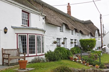 Traditional Cornish housing UK clipart