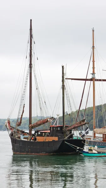 Ketch at moorings in Cornwall UK — Stock Photo, Image