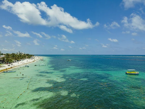 Veduta Aerea Puerto Morelos Quintana Roo Messico — Foto Stock