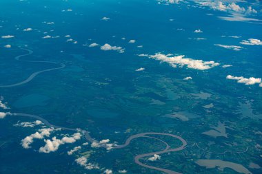 Bir uçaktan Chiapas State 'in gökyüzü görüntüsü