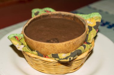 Image of a pozol traditional drink from Chiapas, Mexico made from cocoa and corn grains clipart
