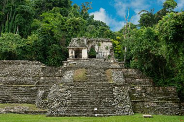 Palenque, Chiapas ve Meksika 'nın antik kalıntıları.