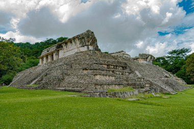 Palenque, Chiapas ve Meksika 'nın antik kalıntıları.