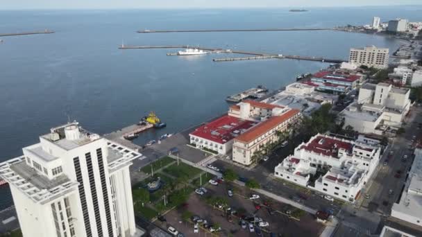 Letecký Pohled Obchodní Přístav Veracruz Mexiko — Stock video