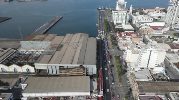 Luchtfoto Van Commerciële Haven Van Veracruz Mexico — Stockvideo