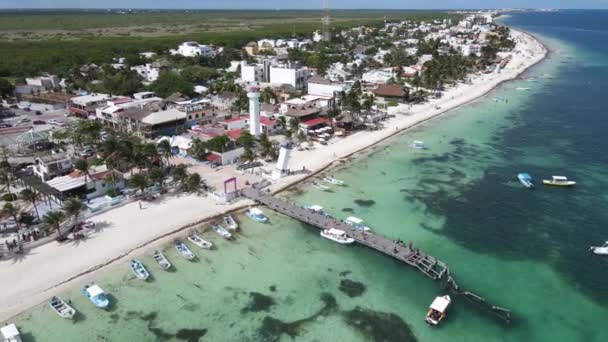 Puerto Morelos Vissersstad Aan Karibische Zee Mexico — Stockvideo