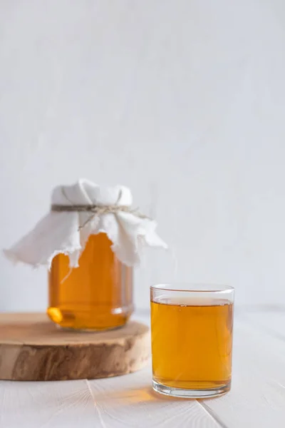 Fresh Kombucha Light Background — Stock Photo, Image