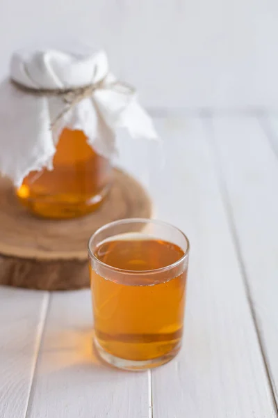 Fresh Kombucha Light Background — Stock Photo, Image