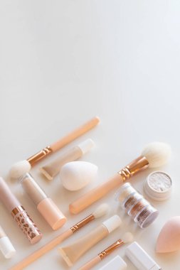 Decorative cosmetics in pink tones