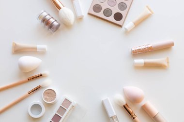 Decorative cosmetics in pink tones