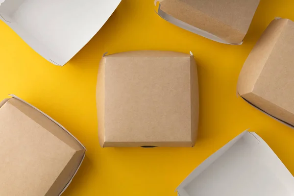 Non Plastic Hamburger Delivery Box — Stock Photo, Image