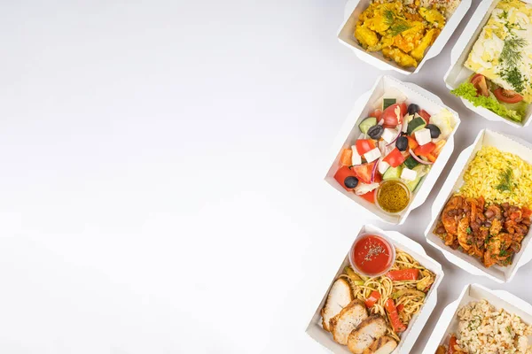 Delivery Food Containers White Background — Zdjęcie stockowe