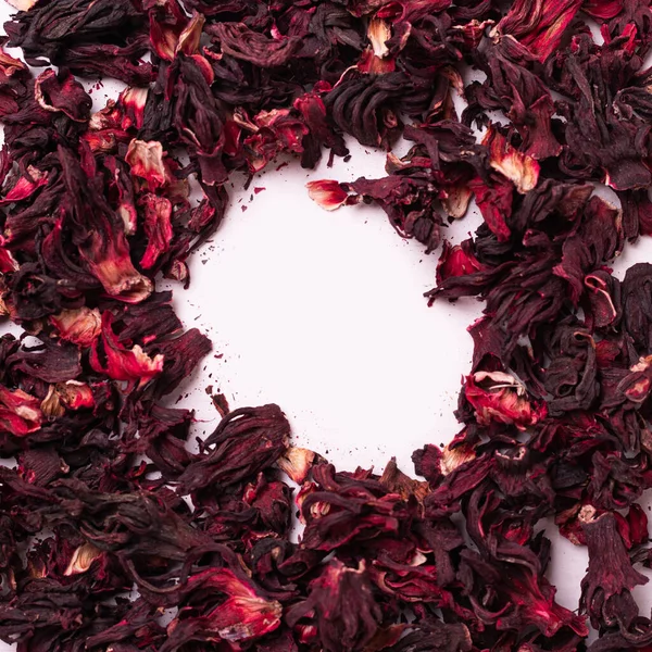 Red Tea Hibiscus Solid Background Place Text Stock Image