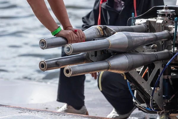 Campeonato Hydro Barco Quatro Cilindros Transporte Água Alta Velocidade Competições — Fotografia de Stock