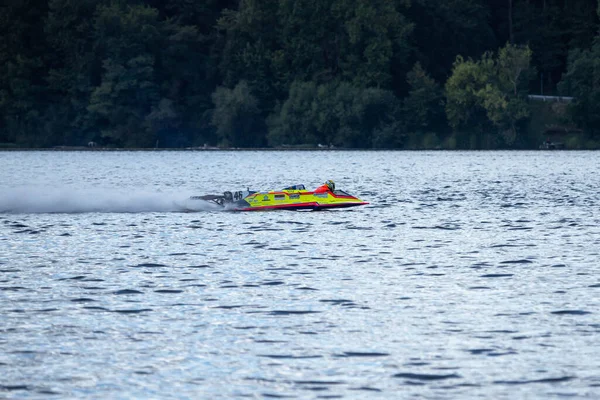 Deporte Barco Motor Extremo Transporte Alta Velocidad Concursos Internacionales Agua — Foto de Stock