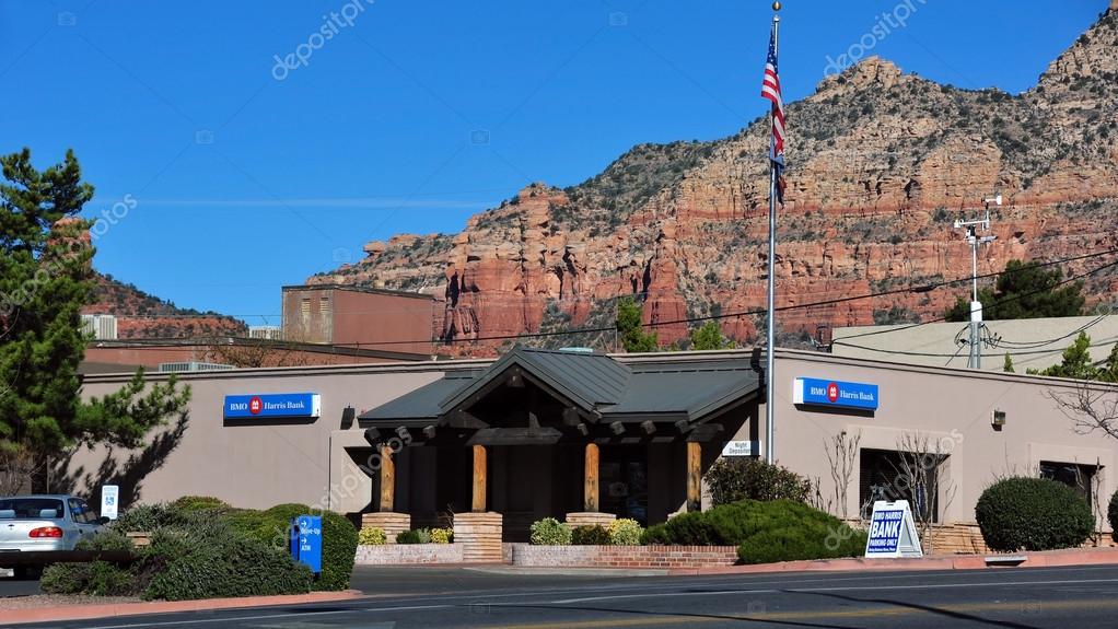 Sedona, AZ, USA - February 24, 2016:  BMO Harris Bank, W State Route 89a, is the US subsidiary of Canadian Bank of Montreal with over 600 branches in the US.