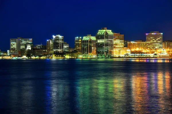 Halifax Nova Scotia Canadá Por Noche Tomado Del Otro Lado — Foto de Stock