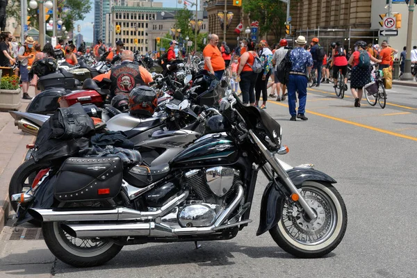 Ottawa Canada July 2021 Row Motorcycles Front Parliament Hill Cancel — Stock Photo, Image