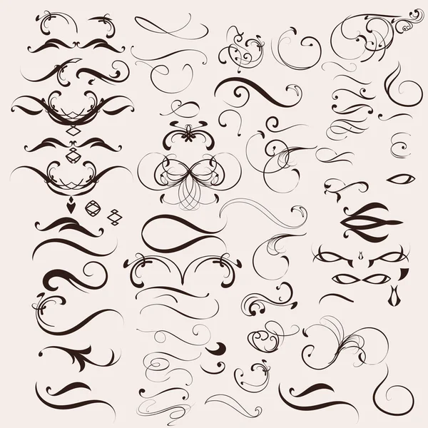 Ensemble d'éléments calligraphiques vectoriels et de décorations de pages — Image vectorielle