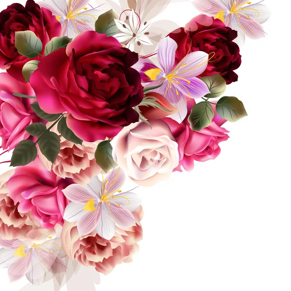 Vektör sevimli çiçek buketi tasarımı için — Stok Vektör