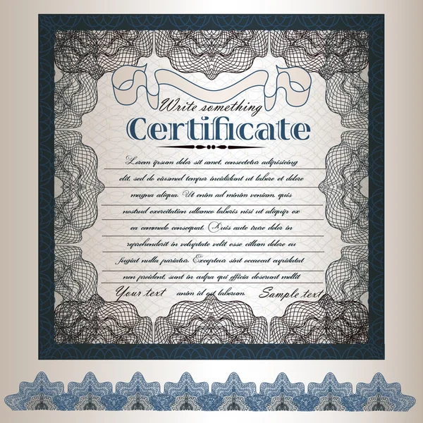 5)	Certificate or gift coupon design in retro classic style for - Stok Vektor