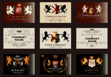 Zarif vintage tasarımları lüks logolar, Restoran, menü için ayarla, 