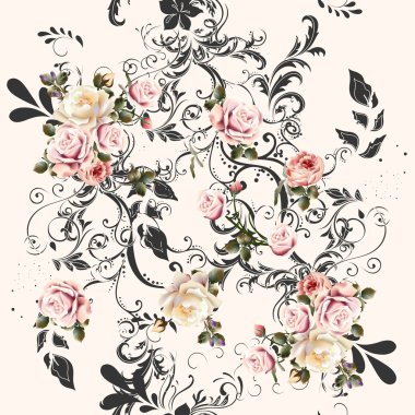 vektör çiçekli duvar kağıdı tasarımı için seamless modeli
