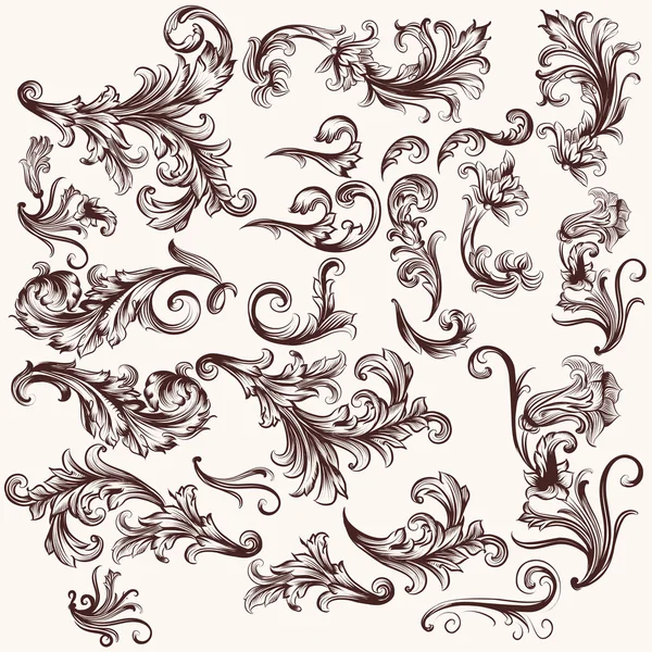 Vector floral swirls vintage tarzı dizi