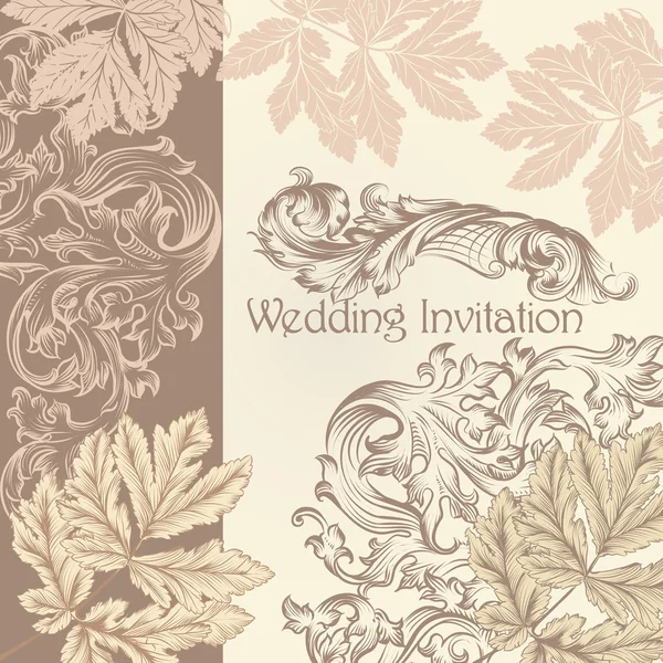 Invitación de boda con flores vintage — Archivo Imágenes Vectoriales