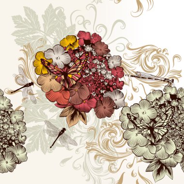 çiçek seamless modeli ile çizilmiş Çiçekler teslim