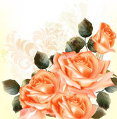Картина, постер, плакат, фотообои "grunge romantic background with roses", артикул 54622121