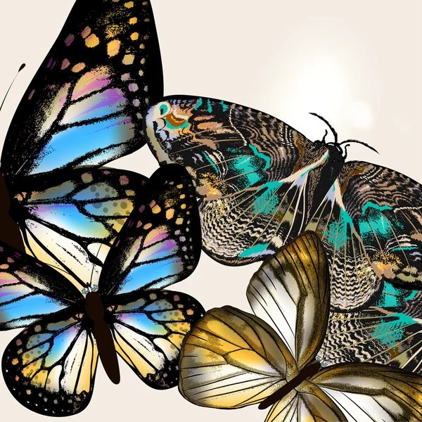 Moda vektörel butteflies arka plan — Stok Vektör