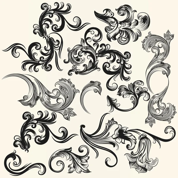 Collection of vector swirls for design — Stock Vector