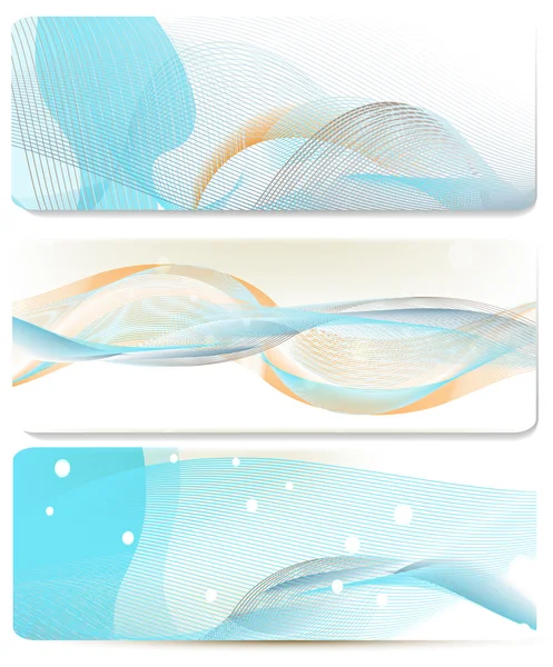 Abstract vector blue backgrounds set for business cards design — Stock Vector
