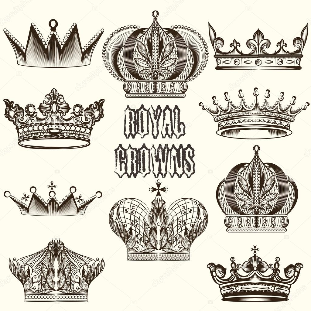 Collection of vector crowns for design