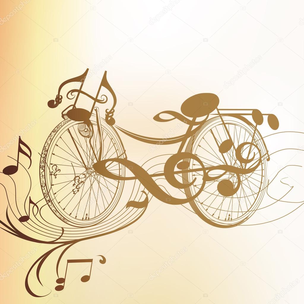 Image vectorielle Art vélo à partir de notes de musique par