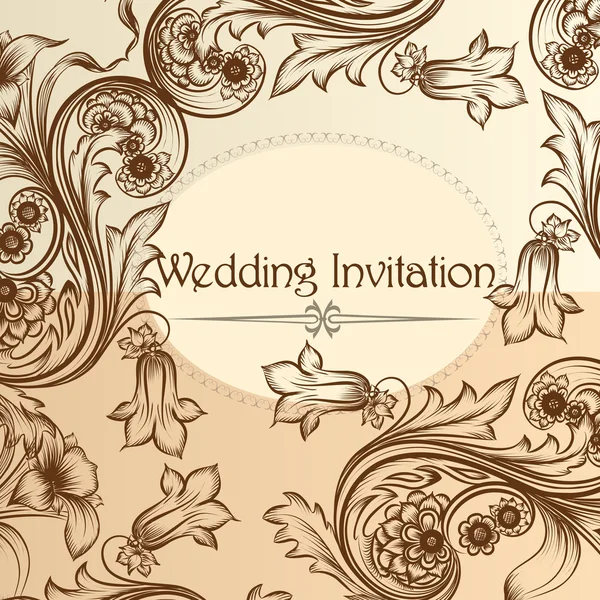 Tarjeta de invitación de boda — Vector de stock